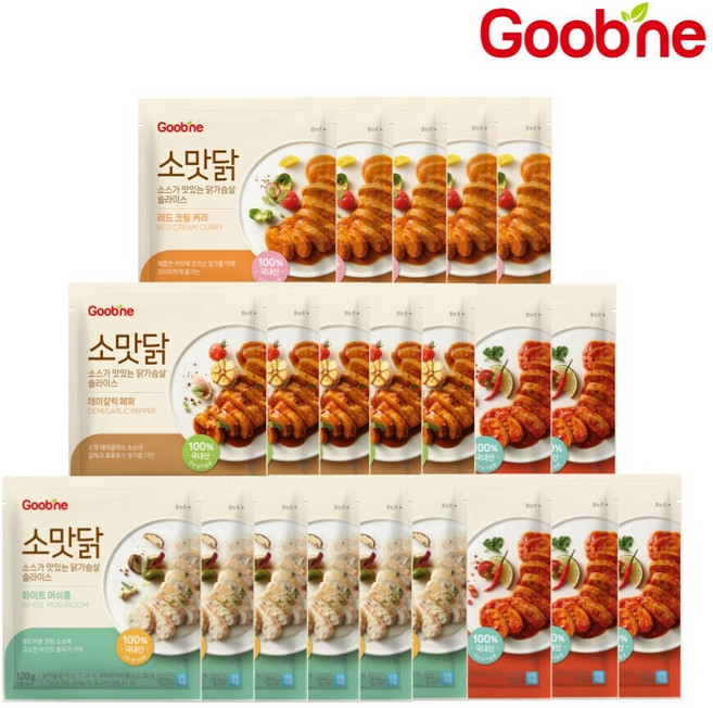 (G) 굽네 소스가 맛있는 닭가슴살 21팩 3주 패키지, 소맛닭 21팩, 120g, 21개