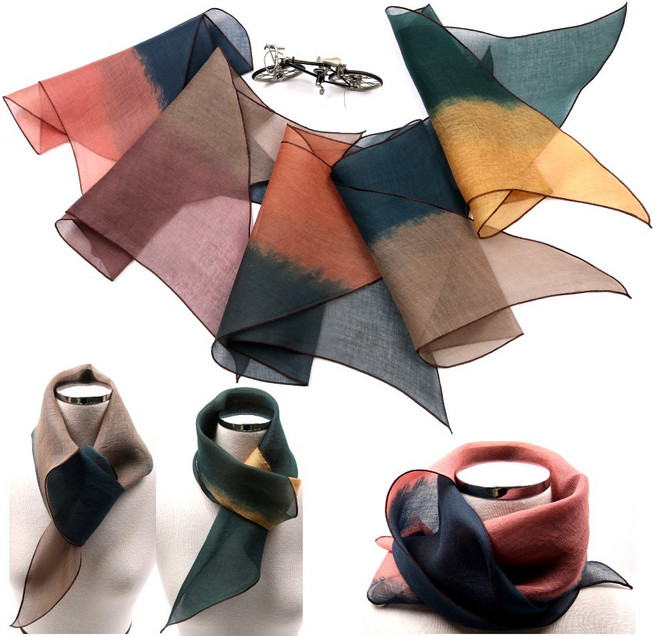 천연염색투톤스카프/고급스카프