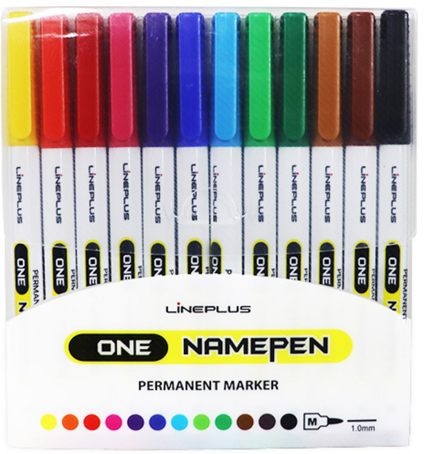 라인플러스 원 네임펜 세트, 12색, 1개