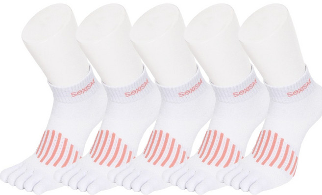 삭스이즘 여성 발가락양말 단목 발등메쉬 5켤레