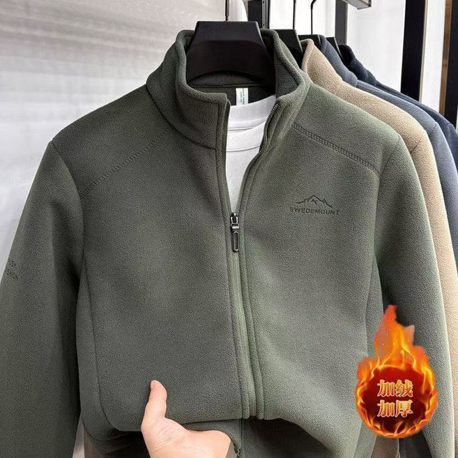 AURALA 남성 가을 겨울 도톰 기모 오플리스 점퍼 집업 점퍼