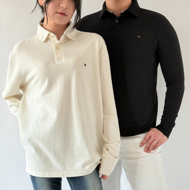 타미힐피거 카라티 티셔츠 긴소매 롱슬리브 남녀공용