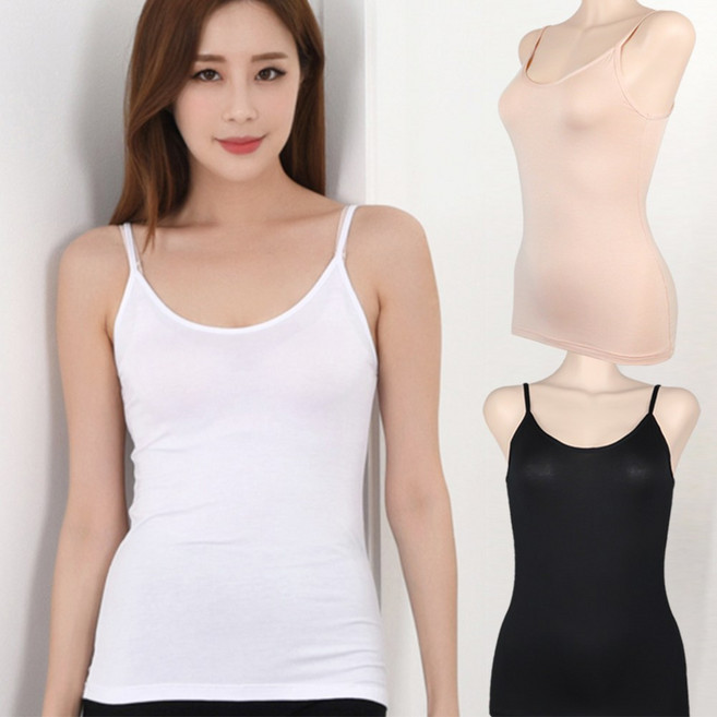 속옷MOA 여성용 피엔알 부드러운 자연섬유 캐미솔 끈나시런닝(국내산) 3p