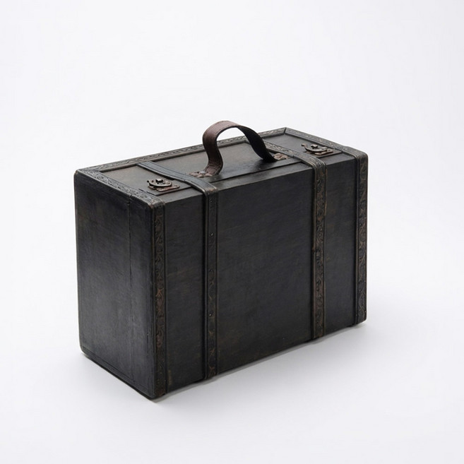 한소픈 앤틱 트렁크 가방 수납함 방탈출 보물상자 인테리어 장식 빈티지 소품, 브라운