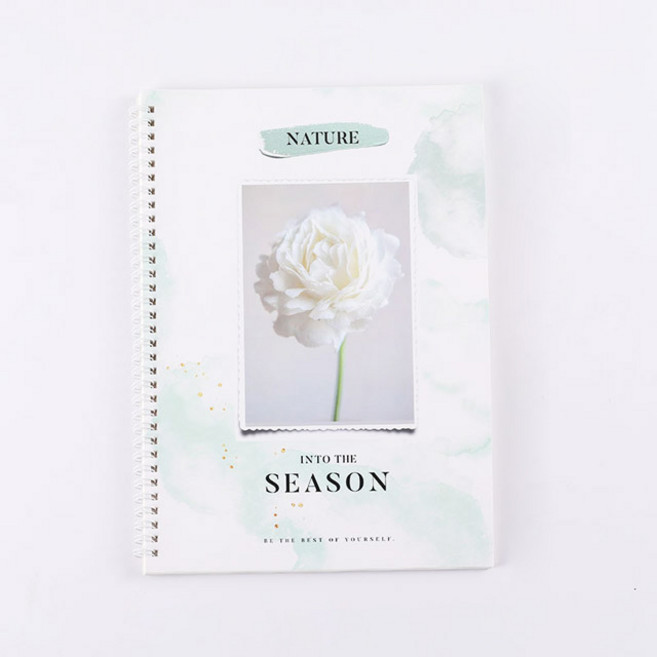 에스티 이형지 A5 띠부씰앨범 스티커북 스티커 양면이형지북 노트, 백합