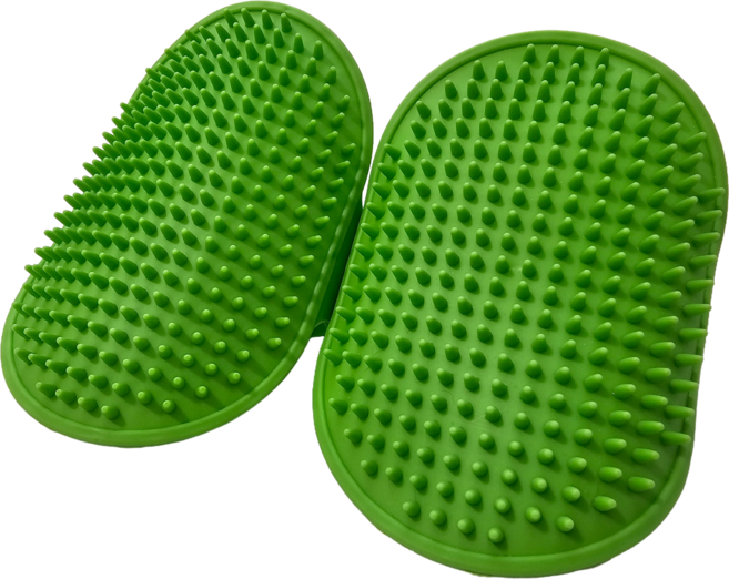 위드포 고양이 강아지 겸용 저자극 목욕 마사지 브러쉬 2개, 1세트, 그린