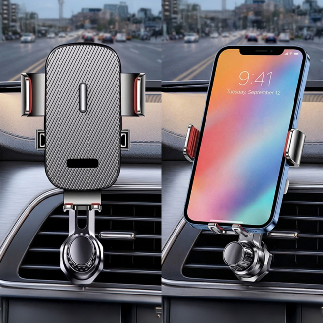 라이프엔라이크 차량용 핸드폰 거치대 송풍구 스마트폰 거치대 휴대폰 거치대, 블랙, 1개