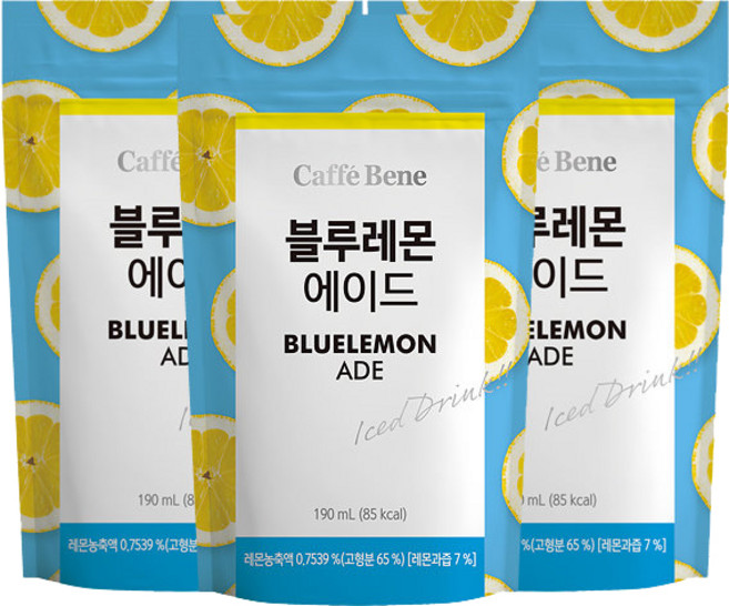 카페베네 블루레몬에이드, 190ml, 30개