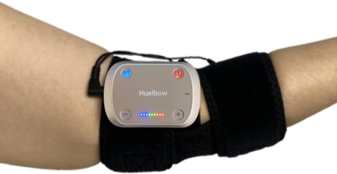 휴엘보 팔꿈치 엘보 테니스 골프 보호대 EMS 저주파 마사지기 안마기 근력강화