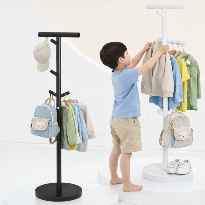 매니픽 어린이 아동 키즈미니행거 낮은 일자형, 화이트