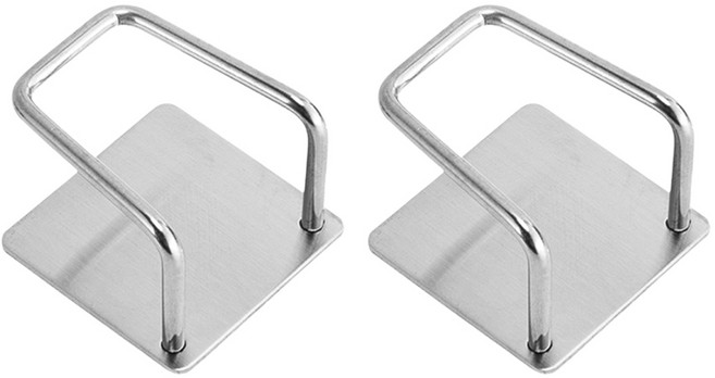 무타공 304스텐 주방 수세미 거치대 후크 2p, 1세트, 1+1 접착식 수세미후크(색상:스텐) 총2p