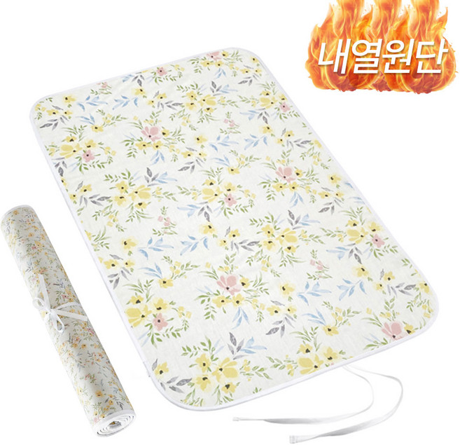 메이크마인 가정용 접이식 간편한 휴대용 다리미판 다림질매트 다림질패드, 파스텔 플라워