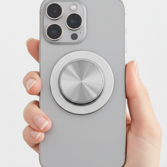 앤코 맥세이프 티타늄컬러 그립톡, 1개, 실버(Silver)