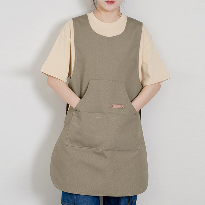 올데이 베스트 앞치마 조끼형, 1개, 02.베이지