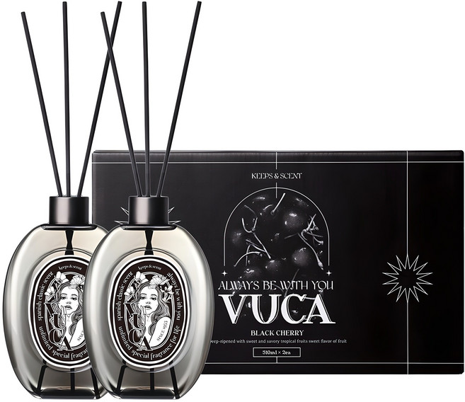 뷰카 센트 클래식 대용량 디퓨저 선물세트, 블랙체리, 510ml, 2개