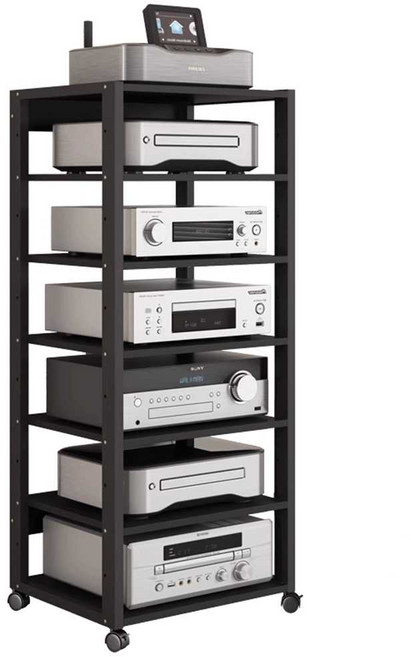오디오 장식장 수납장 앰프 거실 원목 스피커 오디오랙, 5단 블랙