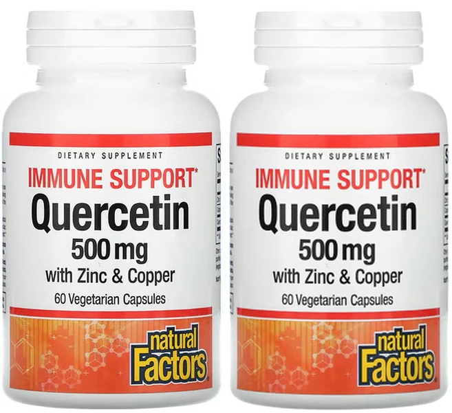 네츄럴팩터스 이뮨서포트 퀘르세틴 500 mg 60 베지캡슐, 60정, 2개 - 쿠팡