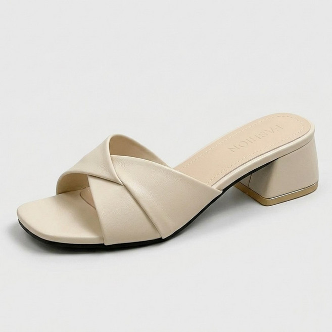 타니즈 모라 꼬임 여성용 오픈뮬 슬리퍼 샌들 (4cm)