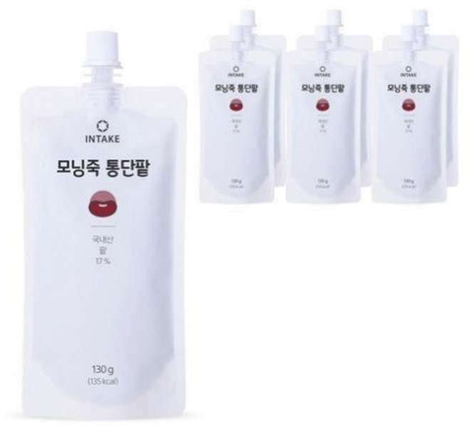인테이크 모닝죽 통단팥 즉석죽, 130g, 38개
