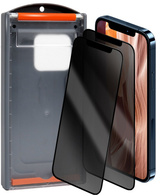 롤러퀵핏 아이폰 사생활보호필름 1박스x2매입 풀커버 자동부착 가이드 툴, 1세트