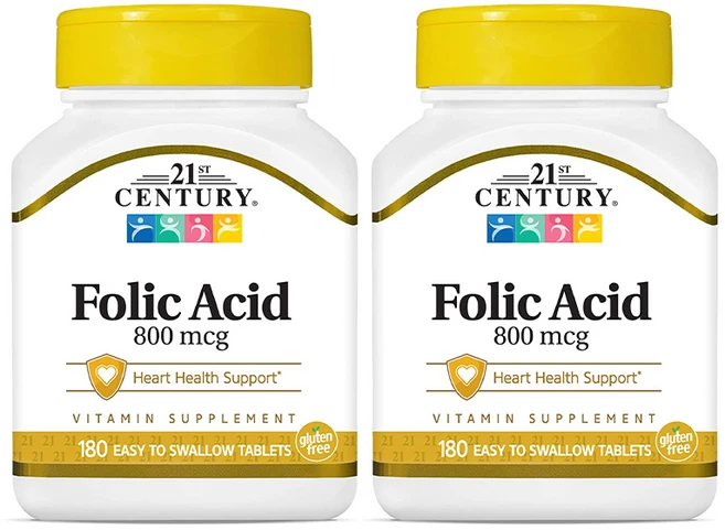 21st Century Folic Acid 21st 센트리 엽산 800mcg 180정 2팩, 2개 - 쿠팡