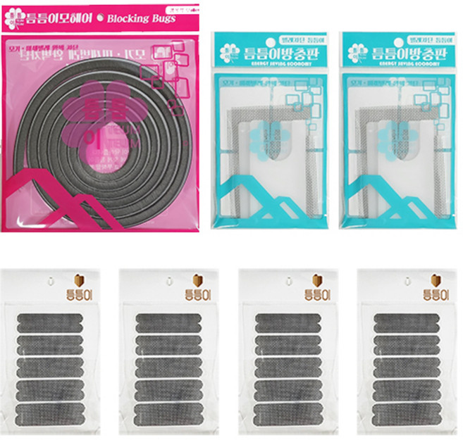 틈틈이 벌레차단 틈틈이 2개 물구멍 방충망 4개 모헤어 11mm 1개 방충망, 1세트
