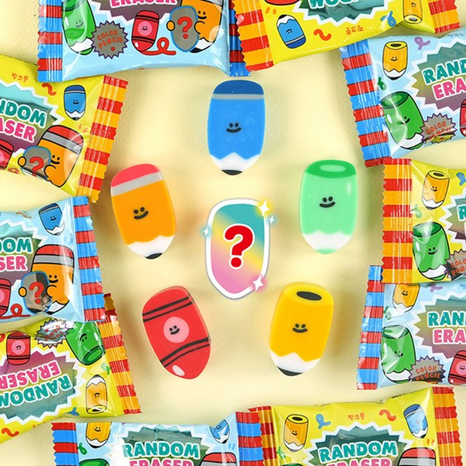 핑크풋 랜덤 지우개 20탄 연필모양 뽑기 (60개 1박스), 단품, 단품