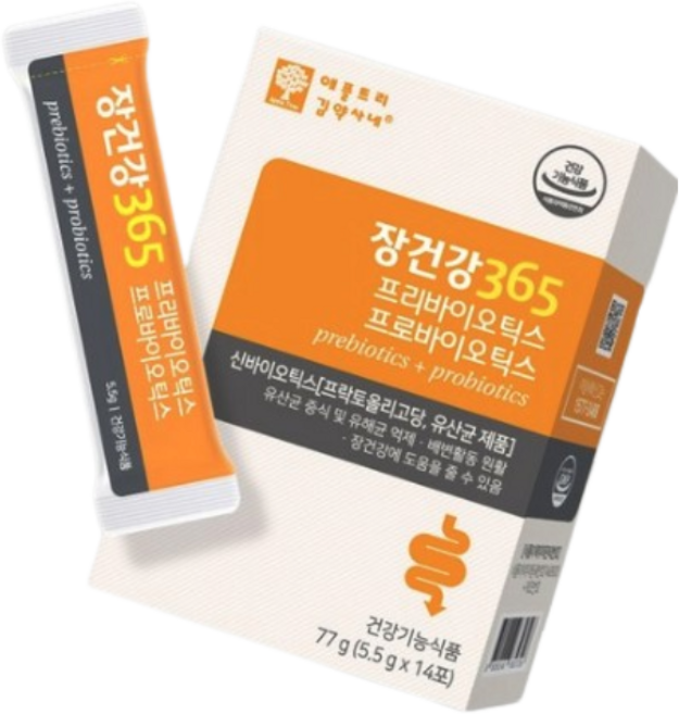 애플트리김약사네 장건강365 프리/프로바이오틱스 2주분 1박스 비피더스 유산균, 5.5g, 1개