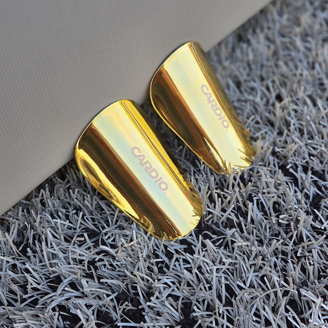 카디오 축구 신가드 정강이보호대 초경량 축구보호대, 1세트, 메탈골드