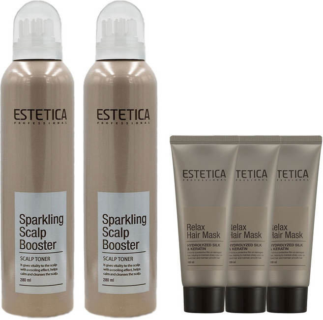 에스테티카 스파클링 스캘프 부스터 280ml 2개 + 릴렉스 헤어 마스크 100ml 3개, 1개