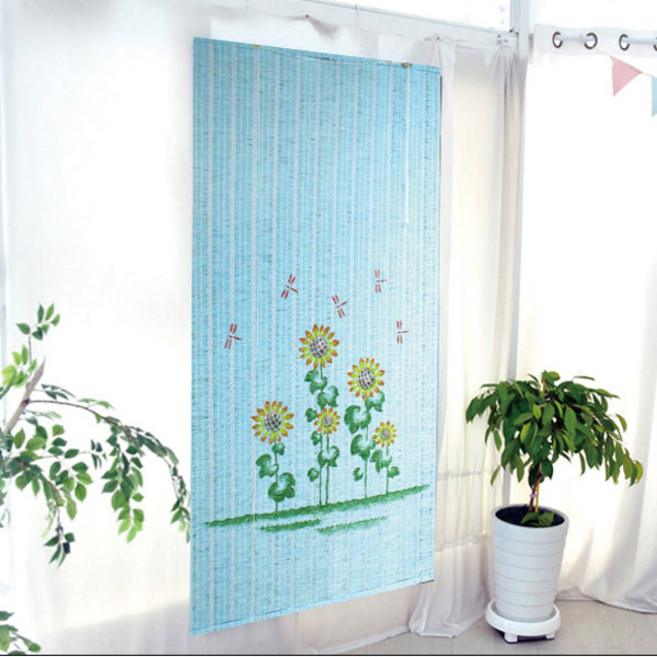 자동그림문발 블루 해바라기 116x180 햇빛가리개