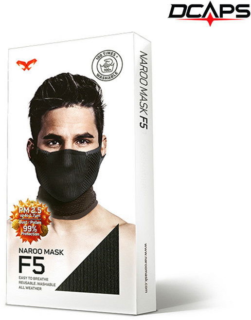 나루 마스크 F5 숨쉬기 편한 스포츠 필터링 마스크, 올블랙