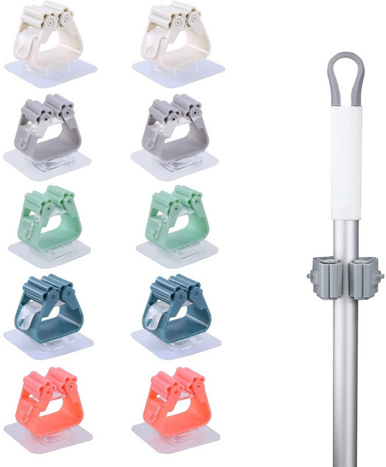 HOSTK 자체 접착 걸레 보관대, 10개