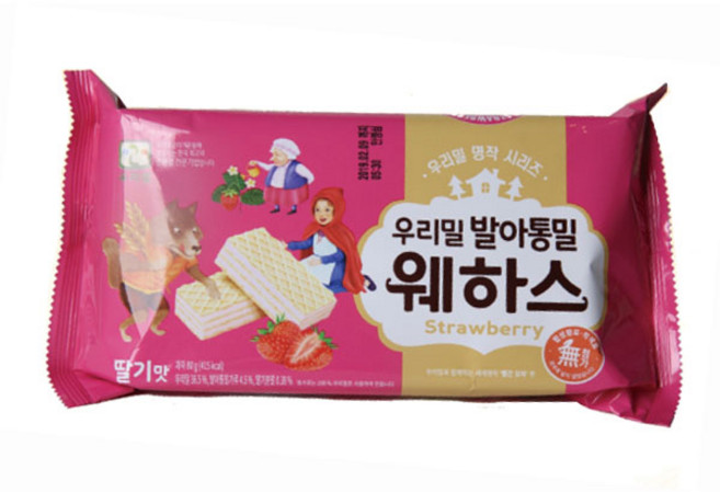 우리밀 발아통밀 딸기 웨하스, 20개, 80g