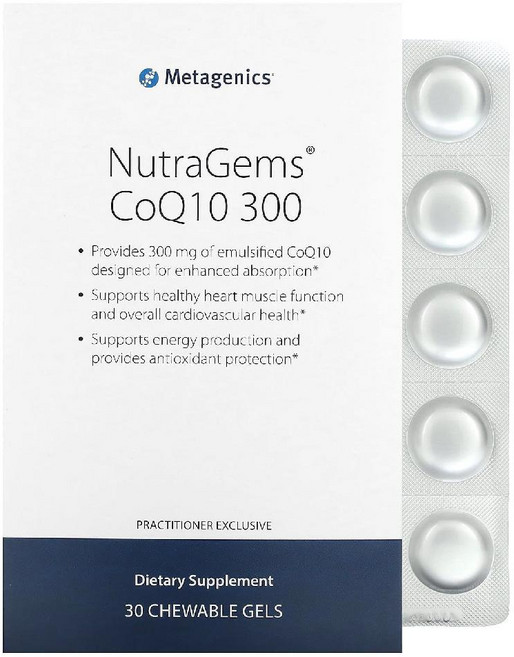 메타제닉스 NutraGems CoQ10 300 코큐텐 유비퀴논 300mg 츄어블 젤 30정, 1개