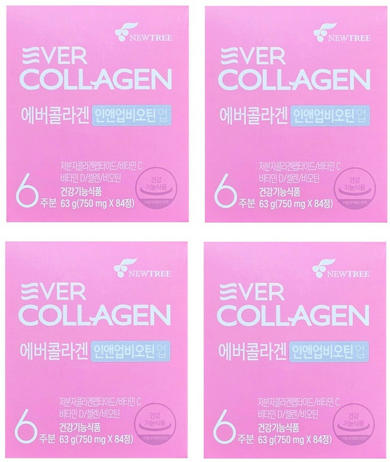 에버콜라겐 인앤업비오틴 업 750mg x 84정 12주분, 4개