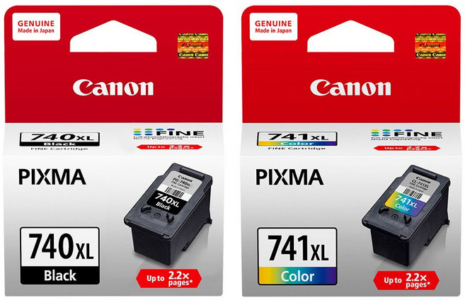 Canon 原廠高容量墨水匣組合 (1黑+1彩) 適用於 MG3670/MG4270/MG4170/MG3270/MG3170, PG-740XL+CL-741XL 高容量墨水組, 1套