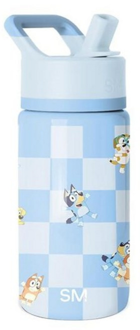 Simple Modern 아동용 서밋 빨대 뚜껑 포함 물병 | 디즈니 픽사 토이 스토리 532.3ml(18온스) 스테인리스 스틸 컵 단열 텀블러 남아 여아 학교용 | 서클, Bluey: Checkmate