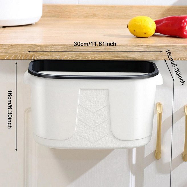 쓰레기 도어 캐비닛 분리수거 재활용 쓰레기통 자체 주방 걸이식 접착 벽걸이, White
