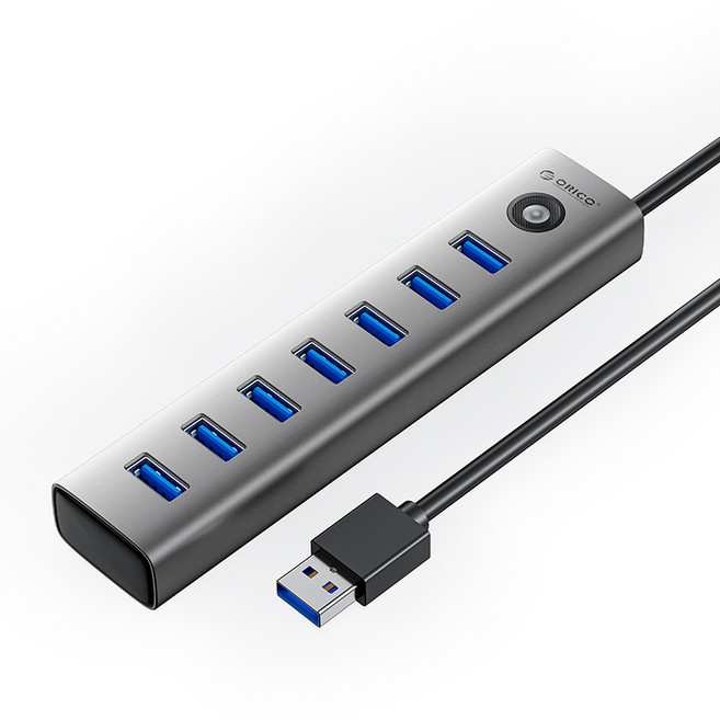 오리코 알루미늄 합금 C타입 A타입 7포트 USB 3.0 허브 CL7U, USB-A, 50cm, 1개