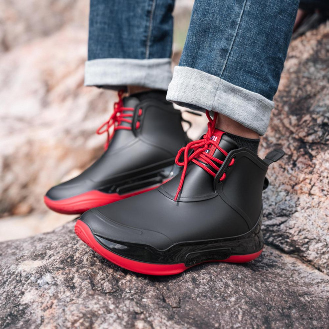 YANGTA 레인부츠 남성 여성 남녀공용 가벼 레이스업 방수 신발 커플 장화 미끄럼 방지 고무신발 패션 우천용