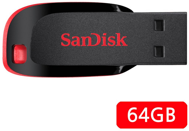 샌디스크 크루저 블레이드 USB 메모리 CZ50 64GB, 1개