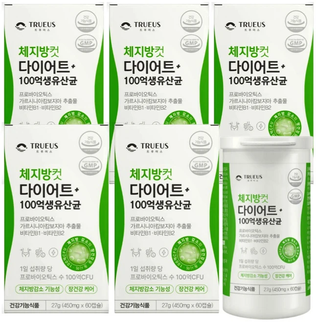 100억 다이어트 유산균 식약처 인증 17 체지방컷 트루어스 n 식약청 다이어트 보조제, 3개, 120정 - 쿠팡