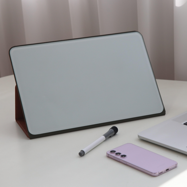 101도 스탠드 휴대용 강화유리 미니 화이트보드 TB01 야구장스케치북, 단품