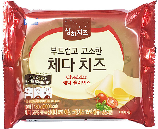 상하 부드럽고 고소한 체다치즈360g(20매입)x4팩/냉장, 360g, 4개