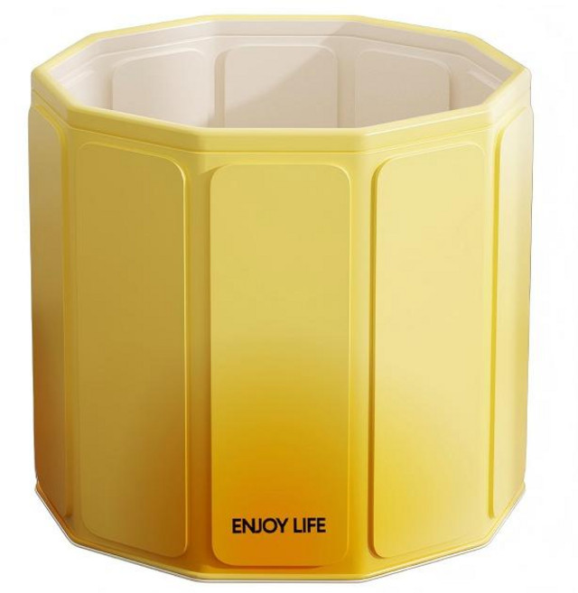 YONIVI 접이식 욕조 반신용 이동식 원터치 욕조, 옐로우, 1개