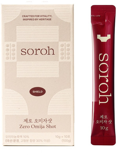 [소로] 제로오미자샷 스틱형 차세대 저속노화 폴리페놀 루틴 백화점 완판템, 1박스, 100ml