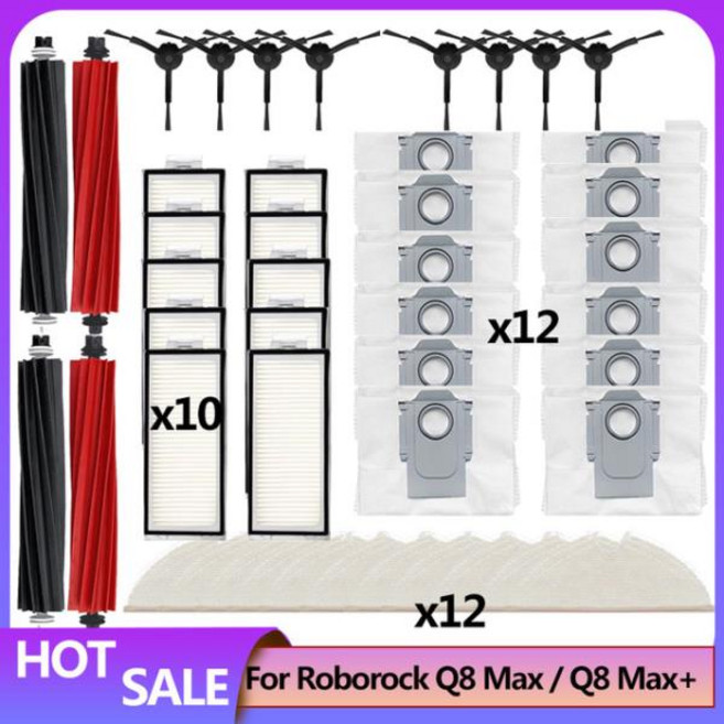JS Roborock 액세서리 메인 사이드 브러시 헤파 필터 먼지 봉투 교체 부품 Q5 Pro + Max, 18 46pcs, 1개