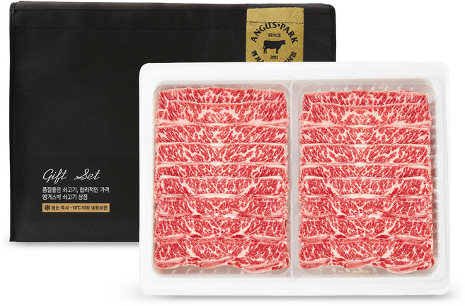 [정육대왕] 1.4Kg x 2ea 앵거스박 미국산 블랙앵거스 LA꽃갈비 선물세트 탑초이스 등급, 1개, 2.8kg