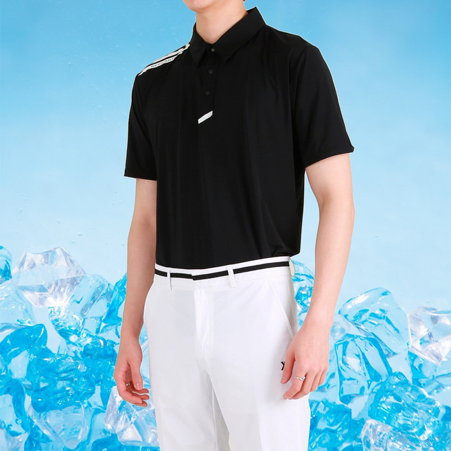아이스 쿨링 반팔 카라 티셔츠 남성 냉감 골프 티셔츠 02
